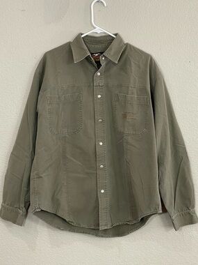 Harley Davidson Olive Workwear Button-Up Shirt Men’s size large